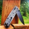Snakeskin - Reptile Pattern - Benchmade Bugout TI - Deep Laser Engraved Titanium Scales - Flytanium Gear *Scales/Handles Only*