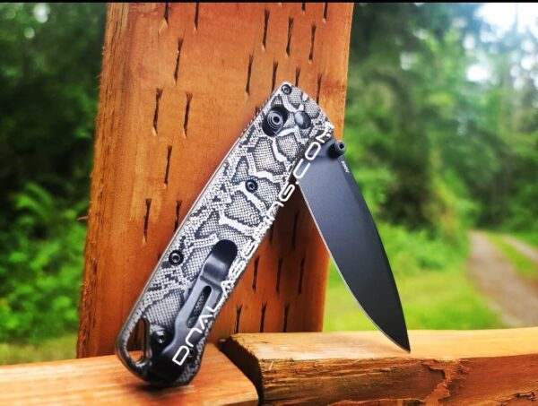 Snakeskin - Reptile Pattern - Benchmade Bugout TI - Deep Laser Engraved Titanium Scales - Flytanium Gear *Scales/Handles Only*