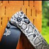 Snakeskin - Reptile Pattern - Benchmade Bugout TI - Deep Laser Engraved Titanium Scales - Flytanium Gear *Scales/Handles Only*