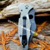 Geometric Pattern - Spyderco Yojimbo 2 - Deep Laser Engraved - Stonewash Titanium Scales - EDC Gear - Fully Installed Knife Option