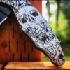 Fearless - Tarantula Inside Skull - Spyderco Yojimbo 2 TI - Deep Laser Engraved - Titanium Scales - EDC Gear - Fully Installed Knife Option