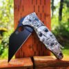 Fearless - Tarantula Inside Skull - Spyderco Yojimbo 2 TI - Deep Laser Engraved - Titanium Scales - EDC Gear - Fully Installed Knife Option