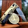 Leaf Scroll - NEW Relief Engraving Style - Benchmade Bugout Crossfade - Deep Laser Engraved - Brass Flytanium *Scales/ knife handle Only*