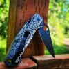 il_fullxfull.3970793694_2cjj-1.jpg Snakeskin - Reptile Pattern - Spyderco PM2 TI - Deep Engraved Titanium PM2 Knife Scales - Flytanium Gear - Knife & Hardware Optional