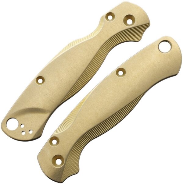 PM2 Lotus - Brass Scales for Spyderco Paramilitary 2 Knife - Stonewash - Flytanium Gear