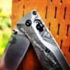 Leaf Scroll - NEW Relief Engraving Style - Benchmade Bugout Crossfade TI - Deep Laser Engraved - Titanium - Scales / Handles Only* Flytanium