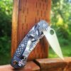 Celtic Cross - Spyderco PM2 - Fiber Laser Deep Engraved - Titanium Knife Scales - EDC Gear - Knife & Hardware Optional Flytanium Gear