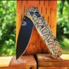 Snakeskin - Reptile Pattern - Benchmade Bugout - Deep Laser Engraved Brass Knife Scales - EDC Gear *Scales / handles Only*