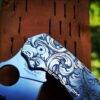Leaf Scroll - Spyderco PM3 TI - NEW Relief Engraving Style - Deep Laser Engraved - Titanium Knife Scales - EDC Gear - Knife Install Optional