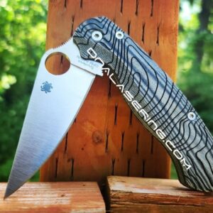 Topographic - Spyderco PM2 Lotus - Engraved Black Linen Micarta Knife Scales - Flytanium Gear - Knife & Hardware Optional