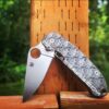 il_fullxfull.4060178178_i472-1.jpg Dimensional Waves - Spyderco PM3 TI - Deep Laser Engraved Titanium PM3 Knife Scales - EDC Gear - Hardware & Knife Install Options