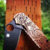 Spyderco PM2 Copper - Kraken Pirate Ship 3.0 - Deep Laser Engraved Copper Knife Scales - EDC Gear - Hardware & Knife Install Options
