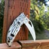Plague Doctor Design - Spyderco Byrd Crossbill - Deep Fiber Laser Engraved - EDC Knife - New in Box - Stainless Steel