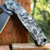 il_fullxfull.4085326865_ttae-1.jpg Spyderco PM2 TI - Triple Masks of the Samurai - Deep Engraved Titanium PM2 Knife Scales - EDC Gear - Knife & Hardware Optional