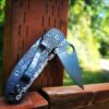 Koi - Japanese Waves - Spyderco PM3 TI - Fiber Laser Deep Engraved - Titanium Knife Scales - Flytanium - Knife & Hardware Optional