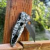 il_fullxfull.4086076331_4rsc.jpg Triple Masks of the Samurai - Spyderco Yojimbo 2 TI - Deep Laser Engraved - Titanium Scales - EDC Gear - Fully Installed Knife Option