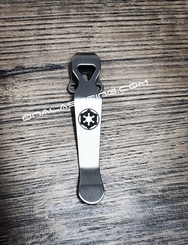 LynchNW Benchmade - Galactic Empire - Laser Engraved Titanium - Deep Carry Pocket Clip - Blacksmith, Satin or Sandwash Finish - MADE In USA