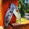 il_fullxfull.4173858107_kct2-1.jpg Japanese Warrior - Samurai Skulls - Spyderco Yojimbo 2 - Deep Laser Engraved - Titanium Scales - EDC Gear - Fully Installed Knife Option