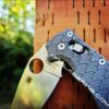 Seigaiha - Japanese Waves - Spyderco Manix 2 - Deep Fiber Laser Engraved Titanium Scales - EDC Gear *Knife Install Optional* Flytanium Gear