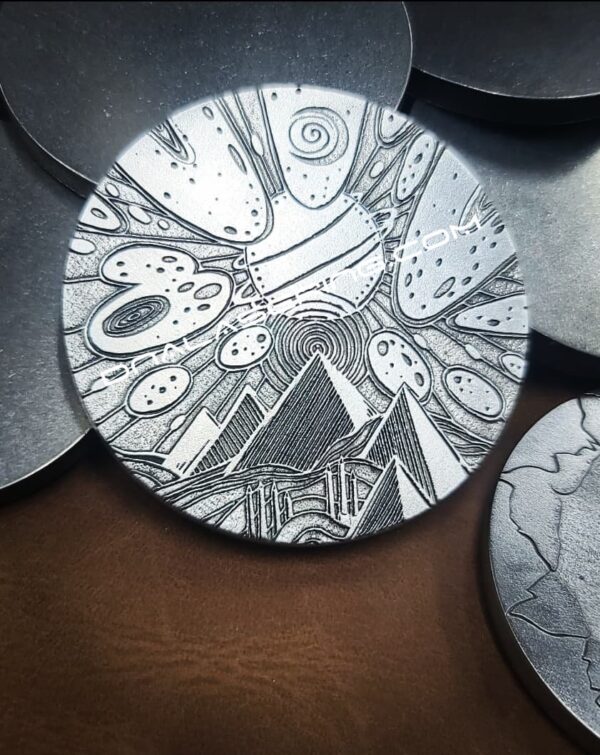 Alien Outer Limits - Deep Laser Engraved Stainless Steel Coin - Polished Finish