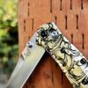Leaf Scroll – Benchmade 945 MINI Osborne – Deep Laser Engraved Brass Scales – EDC Gear *Scales Only*