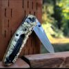 Leaf Scroll – Benchmade 945 MINI Osborne – Deep Laser Engraved Brass Scales – EDC Gear *Scales Only*