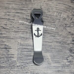 il_fullxfull.4239764761_8pb1-1.jpg LynchNW Benchmade - Anchor -Laser Engraved Titanium - Deep Carry Pocket Knife Clip - Blacksmith, Satin or Sandwash Finish MADE in the USA!