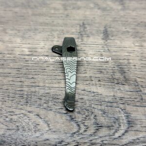 il_fullxfull.4262634621_aj0q-1.jpg Kershaw Leek / Blur - Topographic - Deep Laser Engraved Titanium - Deep Carry Pocket Knife Clip - Blacksmith, Sandwash, or Satin Finish