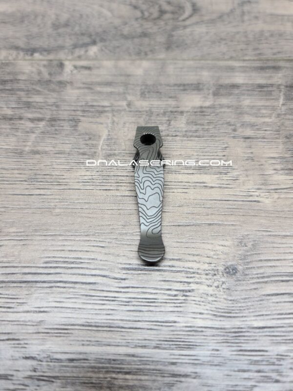 LynchNW Spyderco Shaman - Topographic - Deep Laser Engraved Titanium - Deep Carry Pocket Clip - Satin or Sandwashed Finish