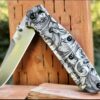 Leaf Scroll - Benchmade 945 MINI Osborne - Deep Laser Engraved Titanium Scales - EDC Gear *Scales Only* Knife NOT Included
