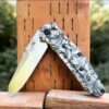 Leaf Scroll - Benchmade 945 MINI Osborne - Deep Laser Engraved Titanium Scales - EDC Gear *Scales Only* Knife NOT Included