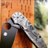 Viking Skull - Runes - Spyderco PM2 TI - Fiber Laser Deep Engraved - PM2 Titanium Knife Scales - Flytanium Gear - Knife & Hardware Optional