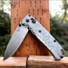 Topographic Lines - Benchmade Bugout TI - Deep Laser Engraved Titanium Scales - Flytanium Gear *Scales/handles Only*