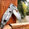 il_fullxfull.4319073275_mv69.jpg Viking Runes - Norse - Celtic - Spyderco Yojimbo 2 - Deep Laser Engraved - Titanium Scales - EDC Gear - Fully Installed Knife Option