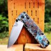 Shipwreck Patina - Topographic Lines - MINI Benchmade Bugout - Laser Engraved Copper Knife Scales - Flytanium *Scales / Knife handles Only*