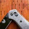 Seigaiha Waves - Benchmade 940 Osborne – Deep Laser Engraved Titanium Scales – Flytanium Gear *Scales/Handles Only*