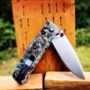 Shipwreck Patina - Topographic Lines - MINI Benchmade Bugout - Laser Engraved Copper Knife Scales - Flytanium *Scales / Knife handles Only*