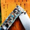 Shipwreck Patina - Topographic Lines - MINI Benchmade Bugout - Laser Engraved Copper Knife Scales - Flytanium *Scales / Knife handles Only*