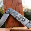 Beskar Ingot - Mandalorian - Ruike P801 - Fiber Laser Deep Engraved - EDC Gear - Complete Knife