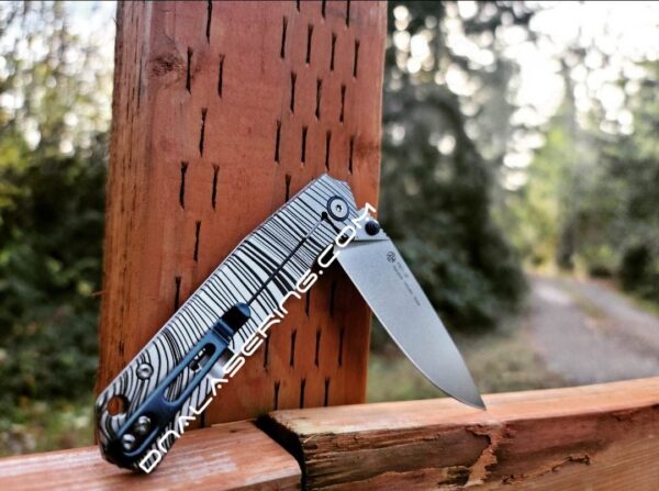 Beskar Ingot - Mandalorian - Ruike P801 - Fiber Laser Deep Engraved - EDC Gear - Complete Knife