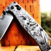 Viking - Odin - Norse God - Benchmade Bugout - Deep Laser Engraved Titanium Scales - Flytanium *Scales/ knife handles Only*