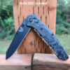 Topographic Map - Benchmade 940 Osborne - Laser Engraved DLC Titanium Scales - Flytanium Gear *Scales/Handles Only*