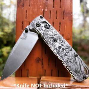 Viking - Odin - Norse God - Benchmade Bugout - Deep Laser Engraved Titanium Scales - Flytanium *Scales/ knife handles Only*