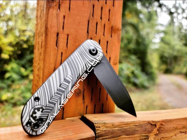 Beskar Ingot - Mando - Civivi Elementum - Laser Engraved DLC Titanium Knife Scales - Flytanium Gear - Knife Install Optional