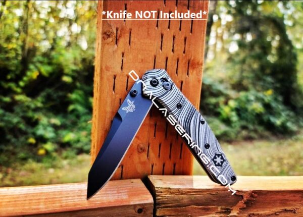 Beskar Ingot - Mandalorian – Benchmade 940 Osborne – Deep Laser Engraved Titanium Scales – Flytanium Gear *Scales/Handles Only*