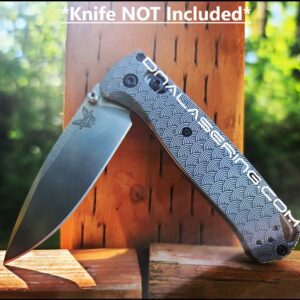 Seigaiha Pattern - Japanese Waves - Benchmade Bugout - Engraved Titanium Knife Scales - EDC - *Scales/knife handles only*
