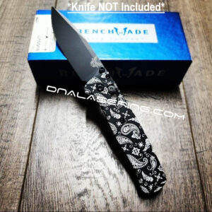 Paisley Bandana Pattern - Benchmade Bugout - Laser Engraved Scales - Black Cerakote - Aluminum - Scales/Handles Only *Optional Hardware*