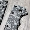 Paisley Bandana Pattern - Demko AD 20.5 - Laser Engraved Aluminum Scales - Anodized Black - EDC Gear