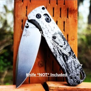 Predator - Deep Laser Engraved Titanium Scales - EDC Gear *Scales/handles Only* Benchmade Bugout TI -
