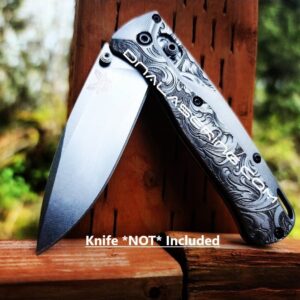 Leaf Scroll - NEW Relief Engraving Style - Benchmade Bugout Crossfade TI - Deep Laser Engraved - Titanium - Scales / Handles Only* Flytanium